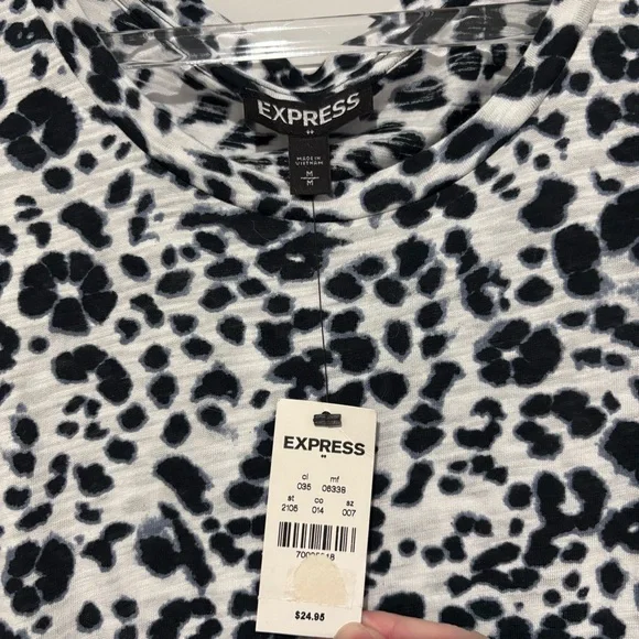 Express animal cheetah print sleeveless tank top grey black size medium - Picture 3 of 4